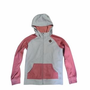 Coral and cream coloured Burton zip up hoodie
